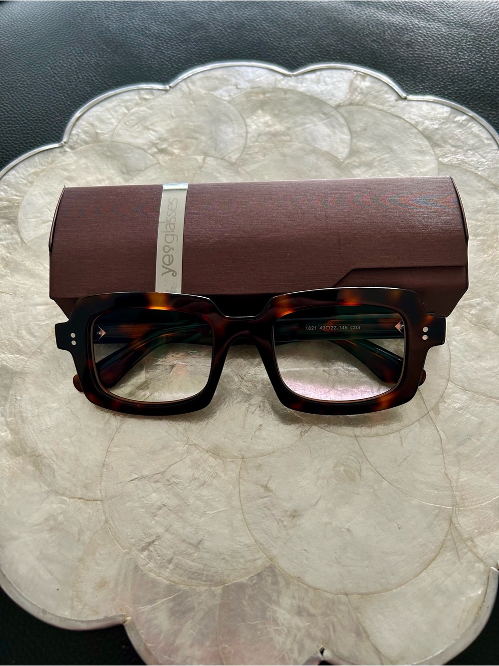Tortoiseshell Square Frame Women's Glasses - Fashion Eyewear With Case!